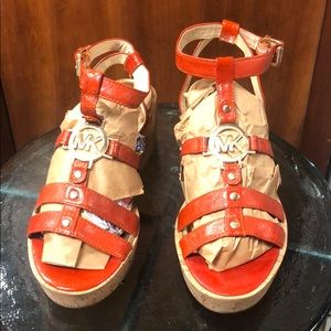 Michael Kors women’s Corks wedge orange Sz. 8 1/2